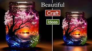 Expensive Look Paper Sunset Decor  DIY Easy Plastic Lamp  Home Decor 😱❤️ [upl. by Nedle]