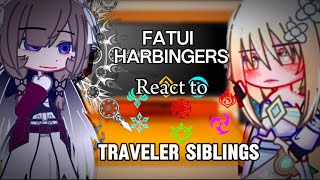 Past Fatui Harbingers React to Traveler siblings Gacha Club Genshin impact MCLumine [upl. by Emmeline692]