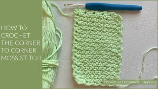 How to Crochet the Corner to Corner Moss Stitch [upl. by Boylan]