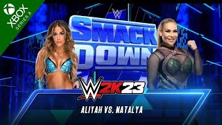 wwe 2k23  Aliyah vs Natalya  Smackdown [upl. by Enimassej437]