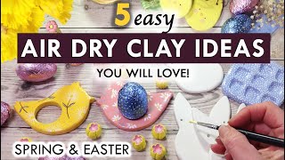 EASY AIR DRY CLAY IDEAS  cool things to make out of clay 🐥 SPRING amp EASTER 🌸 2024 [upl. by Beryle940]