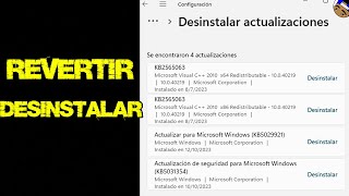 Cómo DESINSTALAR ACTUALIZACIONES en Windows 11  Solución a Problemas [upl. by Haas]