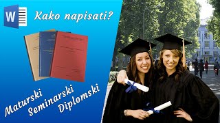 Kako napisati Maturski Seminarski Diplomski u MS Wordu [upl. by Katrinka]