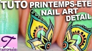 Tuto nail art peinture tendance mandala ネイルアート [upl. by Rajiv]