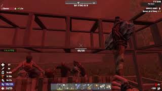 7 Days to Die 10 1st Horde Night Survivalist Stun Baton Build [upl. by Skerl]