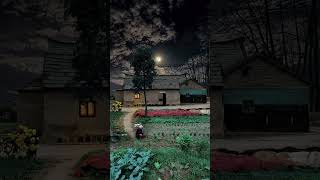 Beautiful Village Night footage clip in moon night shorts [upl. by Katha]