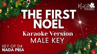 THE FIRST NOEL  Christmas Songs Karaoke  Male Key  Nada Pria D [upl. by Airda]