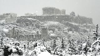 Schnee auf der Akropolis  Winterzauber in Athen  AFP [upl. by Arehsat]