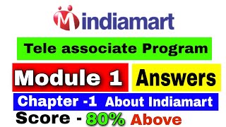 IndiaMART  Module 1  Answers  Indiamart chapter 1  indiamart tele associate module 1 answers [upl. by Rotceh]