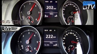 2014 Golf 7 GTD vs Golf 7 20 TDI  0224 kmh acceleration 1080p [upl. by Clemens]