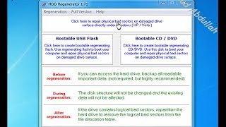 كيفية اصلاح الباد سيكتور  Bad sector  فى الهارد ديسك ببرنامج HDD Regenerator v171 [upl. by Nessy195]