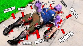 Breaking Every Bone As THANOS In GTA 5 Mods [upl. by Idalina]