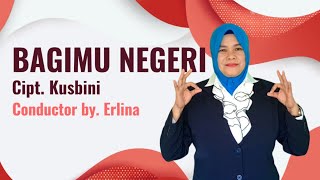 Dirigen Lagu quotBagimu Negeriquot Cipt Kusbini Birama 44 Instrumental dan lirik [upl. by Doerrer]