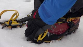 Winter skills 23 how to put on crampons [upl. by Nallaf958]