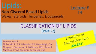 Lecture14CLASSIFICATION OF LIPIDSPart2Lecture Series in Animal Sciences Animal Nutrition [upl. by Demeter]