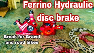 FERRINO HYDRAULIC CALIPER SET WITH 140MM ROTOR FOR CYCLO CROSS DISC BRAKE ROAD BIKECooling pin [upl. by Iron511]