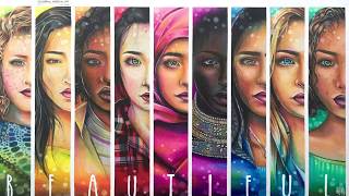 Time Lapse Drawing quotBeautifulquot  Celebrating Diversity amp Beauty in Every Color [upl. by Tallula733]