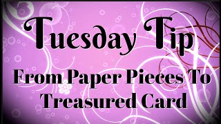 How to Turn Paper Pieces and Cardstock Scraps into a Lovely Card [upl. by Annavaj]