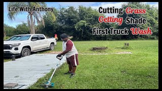 My Tiny RV Life Cutting Grass  Sun Blocker  DMV Visit [upl. by Yerffej]