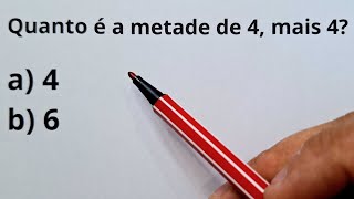 Quanto é a metade de 4 mais 4❓️ [upl. by Naivart]