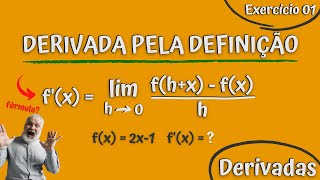 Como calcular DERIVADA PELA DEFINIÇÃO DE LIMITE passo a passo  CÁLCULO 1  Derivadas  Prof Wesley [upl. by Ahtamas]