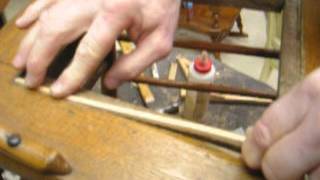 Chair Caning HowTo 4 cutting the spline pieces [upl. by Klehm750]