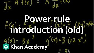 Power rule introduction old  Taking derivatives  Differential Calculus  Khan Academy [upl. by Nashbar]