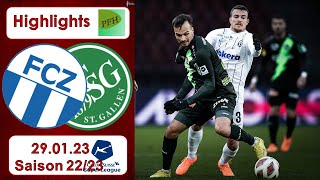 Highlights FC Zürich vs FC StGallen 29012023 [upl. by Evatsug240]