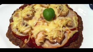 Die low carb Protein Hackfleischpizza  Fitnessrezept [upl. by Nahgeem]