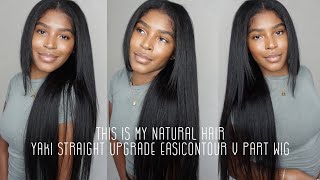 REALISTIC Yaki Straight UpGrade EasiContour VPart Wig Install Ft UNice Hair [upl. by Lawton541]