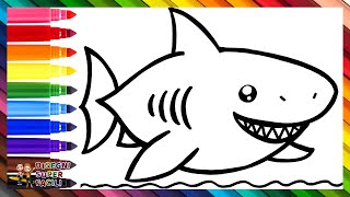 Disegnare e Colorare un Squalo 🦈🌊🌈 Disegni per Bambini [upl. by Zoltai]