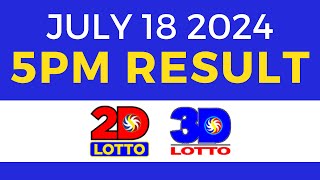 5pm Lotto Result Today July 18 2024  PCSO Swertres Ez2 [upl. by Ellocin]