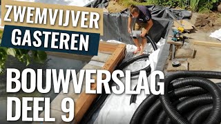 Installeren techniek trapfilter voor Zwemvijver  Bouwverslag zwemvijver Gasteren deel 9 [upl. by Accemahs]