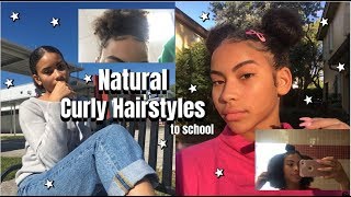 wearing different natural curly hairstyles to school for a week 2019 [upl. by Danyelle937]