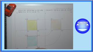 PROIEZIONI ORTOGONALI DI UN CUBO POGGIATO SUL PO E CON FACCE PARALLELE AL PV ED AL PL  599 [upl. by Rutger28]