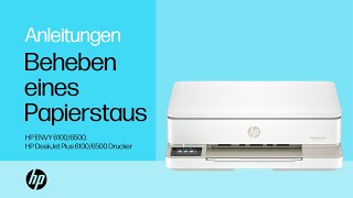 Beheben eines Papierstaus  HP ENVY 61006500 amp HP DeskJet Plus 61006500  HP Support [upl. by Hcab]