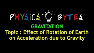 L06 Effect of Rotation on g  Acceleration due to Gravity  Class 11th  NEET  JEE  CBSE  ICSE [upl. by Pruter]