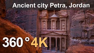 360 video Ancient city Petra Jordan 4K aerial video [upl. by Nymzaj908]