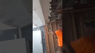 how to knock down ceiling with sledge hammer [upl. by Eyk]