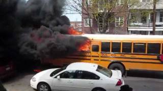 School Bus on Fire in Boro Park [upl. by Odlopoel196]