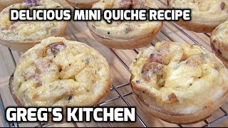 MINI QUICHE RECIPE  How To  Gregs Kitchen [upl. by Haimaj684]