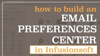 How to Build an Email Preferences Center in Infusionsoft UPDATED  Monkeypod Marketing [upl. by Jose]