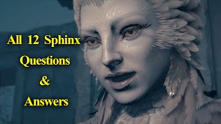 Assassin’s Creed Odyssey Sphinx Riddles  ALL 12 Questions amp ANSWERS [upl. by Relyks]