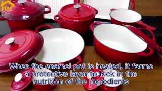 High Quality Factory Kitchen Cast Iron Cooking Ware Non Stick Enamel Pan Cookware Sets [upl. by Rosenwald]