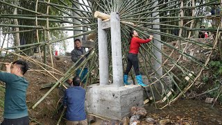 Building System Wheel Pump Take Water  Assemble Bamboo Propeller Frame  Test Run Success or Fails [upl. by Ylrak]