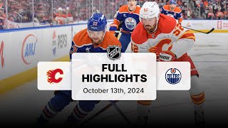 Flames at Oilers  October 13 2024  NHL Full Game Highlights [upl. by Darcey]