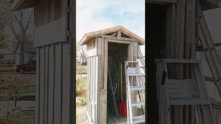 Putting roof felt and shingles on the shed Built with 100 recycled materials except the 30 felt [upl. by Laaspere]