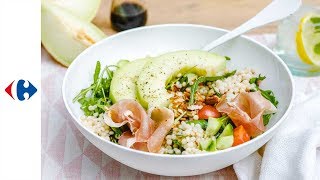 Zomerse parelcouscous met meloen en parmaham [upl. by Llehsad]