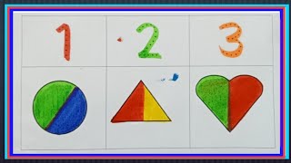 learn counting 1to 3 for toddlers shapes drowning 2d shapes for children one two three [upl. by Yerdua]