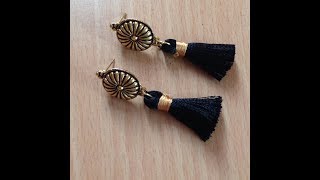 DIY Tassel earrings II DIY tassel and stud earrings using silk thread [upl. by Natie961]